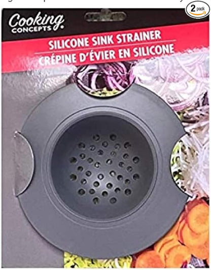 Cooking Concepts Silicone Sink Strainers- Pack of 2 (Grey)