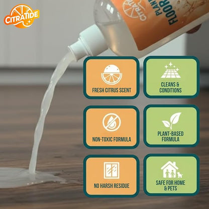 Floor Cleaner – Heavy Duty Plant-Based Cleaning & Conditioning Citrus Formula for Tile, Wood, Laminate & Vinyl – Non-Toxic, Streak-Free, Safe for Kids & Pets (2 Pack)