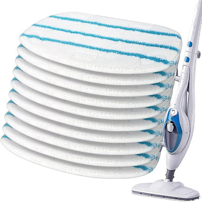 10 Pack Replacement Steam Mop Pads Compatible with PurSteam ThermaPro 10-in-1 Steam Mop Washable Reusable Pads