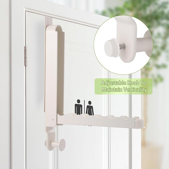 Over The Door Drying Rack, 2 Pack Foldable Over The Door Hooks Hanger for Laundry Clothes Heavy Duty Door Organizer Rack Coat Towels Hanging Storage for Bedroom Bathroom Kitchen