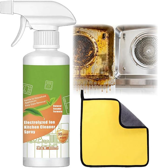 XIRUJNFD Natural Enzyme Formula to Household Appliances, Electrolyzed Ion Kitchen Cleaner Spray, Multi-Purpose Cleaner for Hold, Oven, Stove, Range Hood, Easy Cleaning Household Items (1)
