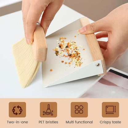 Mini Dustpan and Brush Set,Stable Dust Pans with Brush,Easy to Store and Broom and Dustpan Set,Portable Broom and Dustpan for Countertop,Table,Sofa,Furniture,Keyboard,Car,Cabinet