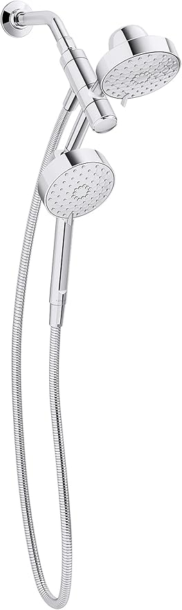 KOHLER 23218-G-CP Awaken 2-in-1 Multifunction Shower Combo Kit, Rotating Showerhead and Handshower Set, 1.75 GPM, Polished Chrome