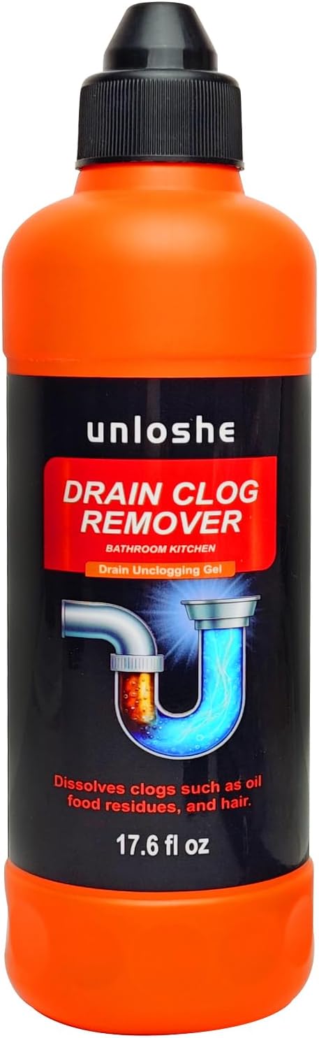 Drain Clog Remover and Drain Cleaner, Unclogs and Removes Hair, Soap Scum and Blockages, for Bathroom, Kitchen, Sink, Tubs (1-Pack)