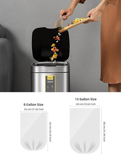 Waikas Kitchen Trash Bags 13 Gallon, 20 Counts, Flag Garbage Bags with No Flaps and No Ties, 60cm*80cm, 16.8g/pcs, Unscented, Black