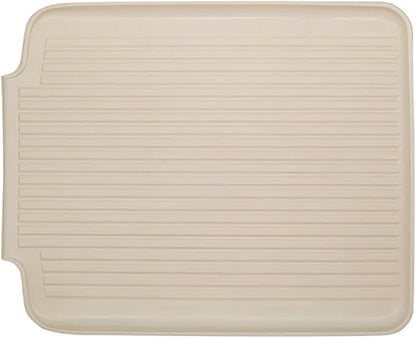 Better Houseware Dish Drainer Mat, Large Almond Dish Drain Board for Kitchen Countertop, Protects Surfaces & Speeds Drying, 19.5 x 15.5 x 1.25, Almond