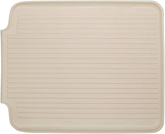 Better Houseware Dish Drainer Mat, Large Almond Dish Drain Board for Kitchen Countertop, Protects Surfaces & Speeds Drying, 19.5 x 15.5 x 1.25, Almond