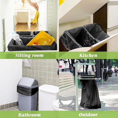 Teivio 7 Gallon 120 Counts Medium Black Garbage Bags fit 6 Gal,7 Gal Trash Bags, Waste Basket Liner,25 Liters Bathroom Plastic Trash Can Bin Liners for home office kitchen, Black