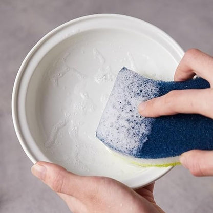 DEAD SKIN Soft & Hard Dual-Sided Sponge Dish Scrubber, Multi-Purpose, Odor-Resistant for Kitchen and Bathroom Cleaning, Household Scrub Sponges_3pcs