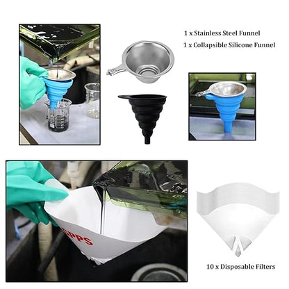 Resin 3D Printer Tool Kit, Stainless Steel Funnel with Strainers, Silicone Mat, Resin Filters & Basic Accessories for SLA/DLP/LCD 3D Printing Post-Processing