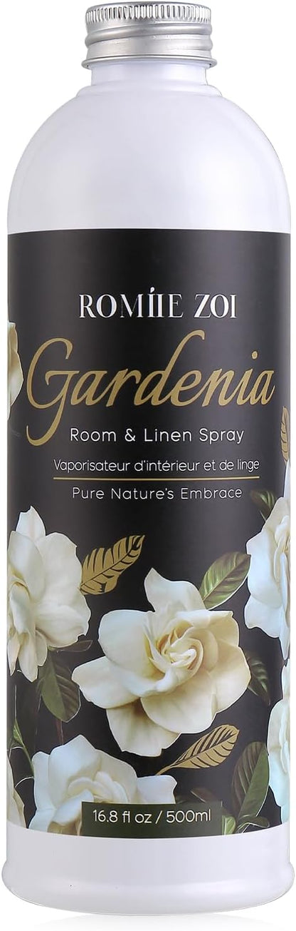 ROMIIE ZOI Gardenia Room Spray Refill - 500ml / 16.8 Fl Oz - Creamy Floral Fragrance for an Elegant, Luxurious Ambiance - Concentrated Air Freshener