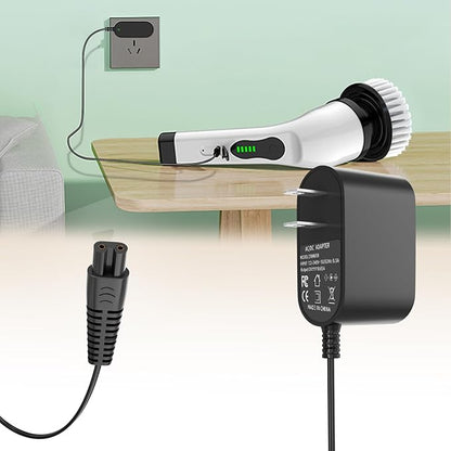 Sigely 9V Charger for Voweek Electric Spin Scrubber Power Cord Compatible with Voweek VWS211 SP02 for LABIGO Cordless Cleaning Brush LA1 Pro Model KS-2619 Replacement 2 Prong Adapter Supply Cord Cable