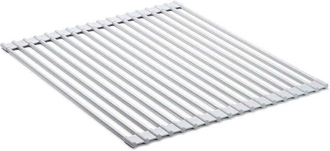 HIC Kitchen Silicone Over-Sink Roll-Up Dish Drying Rack, Reinforced Heat Safe Silicone, 17.25 x 13-Inches