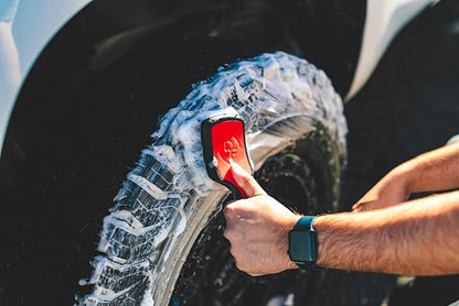 Detail Factory - ProGrip XL Tire Brush - Ergonomic ProGrip Handle - Stiff Synthetic Bristles to Cut Through Grime - Octane Underglow
