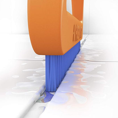 Fuginator Scrub Brush for Tile & Grout: Stiff Nylon Bristle Scrubbing Brush & Handle Connector - Bathtub / Shower Scrubber for Floor Joints & Seams - Cleaning Brushes & Supplies for Bathroom & Kitchen