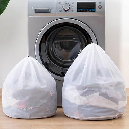 Mesh Laundry Bags with Adjustable Single Shoulder Straps Sturdy Nylon Material Laundry Liners with Drawstring Closure for College, Dorm and Apartment(4PCS-M,L,XL,XXL)