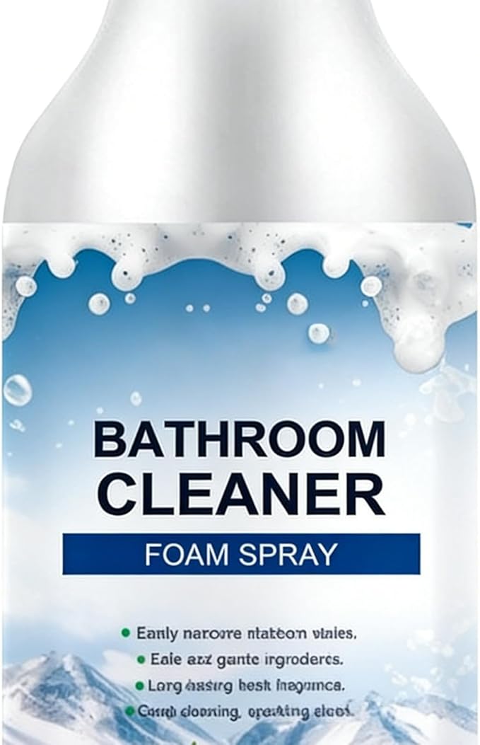 Multipurpose Foam Cleaner, Hard Water Stain Bathroom Spray, Bathroom Faucet and Tile Cleaner with Easy Application, Glass and Mirror, Spray with Powerful Foam, Home Cleaning for Walls
