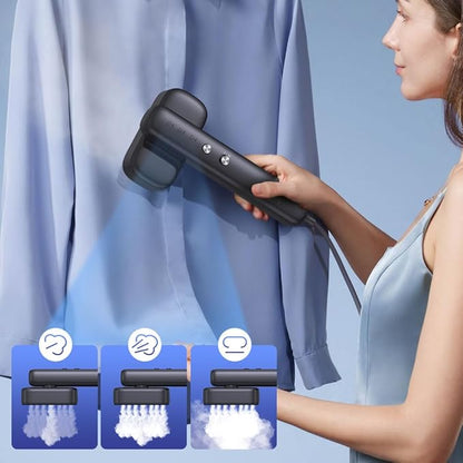 Portable Clothes Steamer Handheld for Travel, 110-230V Dual Voltage, 2in1 Mini Steamer & Iron for Clothes, 30s Fast Heat Up, Compact for Home, Office & Travel