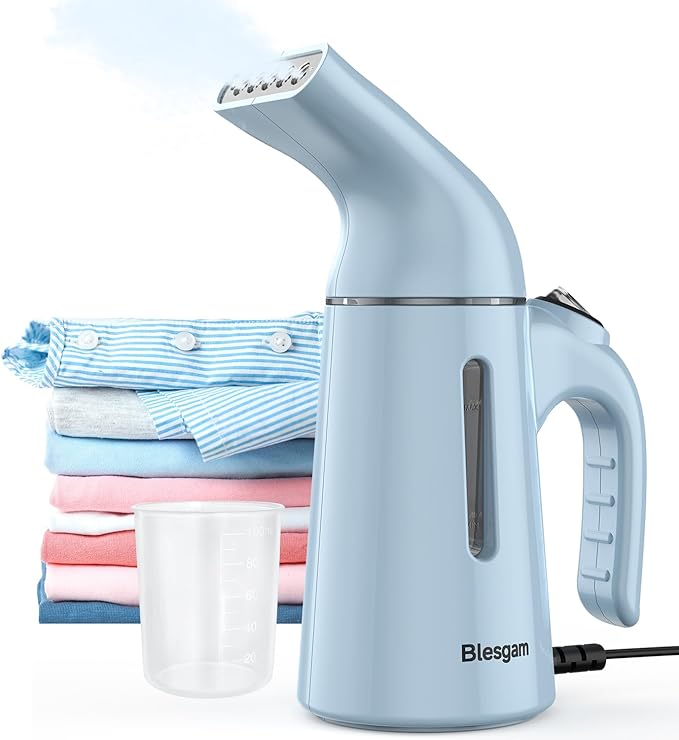Steamer for Clothes 700W, Fast Heat-up in 40S, 120ML Water Tank, 25g/min Strong Penetrating Steam, Portable Clothes Steamer Iron for Travel and Home(GY169-Blue)