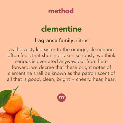Method Gel Dish Soap, Refill, Clementine, Recylable Bottle, Biodegradable formula, 54 Fl Oz (Pack of 2)