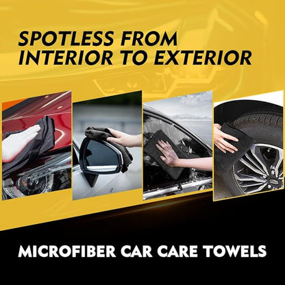 HOMEXCEL Black Microfiber Cleaning Cloth 20 Pack 11.5 x 11.5 inch Microfiber Towels for Cars Ultra Absorbent Car Washing Cloth Lint Free Streak Free Cleaning Rags for Car, Kitchen Window