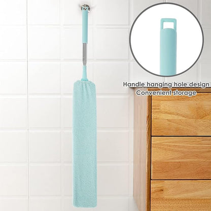 Gap Dust Cleaner, Telescopic Removal Brush Long Handle Duster,Multifunction Retractable Microfiber Flat Gap Dust Brush Gap Mop,Extendable Cleaning Tool, for High Celling Bedroom Window (Light Green)