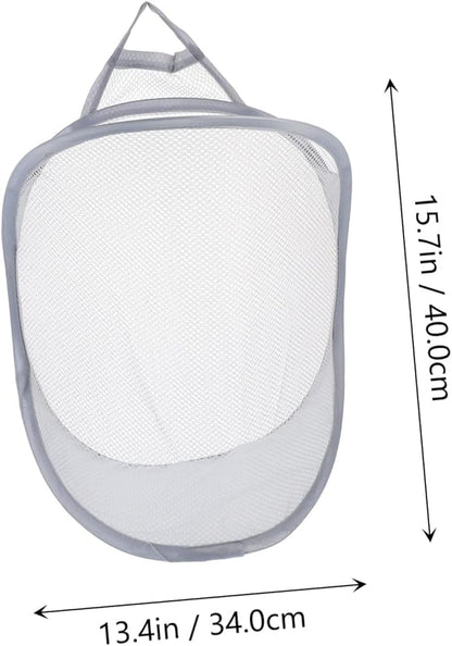 2pcs Folding Laundry Hanging Basket Wall-mounted Organizer for Dirty Clothes Toys and Sundries Lightweight and Breathable Storage
