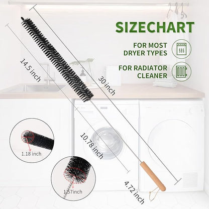 2 Pack Refrigerator Coil Cleaning Brush - 30 Inch Long Handle Dryer Lint Brush Vent Cleaner for Household Use, Duct Remover, Crevice Cleaning Brush, Washing Machine Cleaning Tools