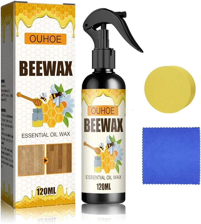 Beeswax Wood Polish - Furniture Polish - Wood Cleaner - Wood Floor Polish - Applicable To Living Room, Kitchen and Wooden Furniture Floors. (1Pcs)