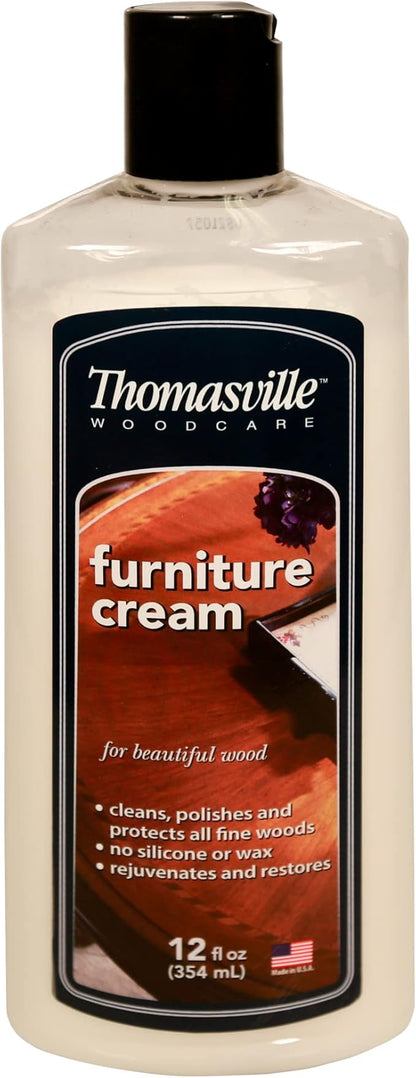 Thomasville Furniture Cream – Use on Hardwood, Laminated or Faux Finished Floors. Shine Restorer Protector, Surface Cleaner House Cleaning Supplies Home Improvement, Natural Look, Cuts Grease 12oz