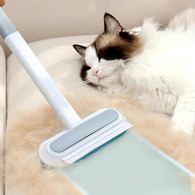 Pet Hair Remover, 4-in-1 Reusable Dog & Cat Hair Removal Tool – Extra Long Handle (23.4"), 1-Pack, Effective Lint Brush for Furniture, Couch, Carpet, Car Seats & Window Screens