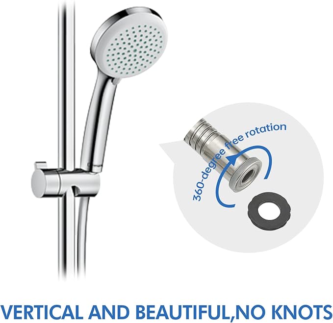 RUMOSE 118 inches Shower Hose Shower Head Extension Tube Extra Long Stainless Steel Shower Hose Attachment Flexible Handheld Shower Sprayer Hose, Brushed Nickel