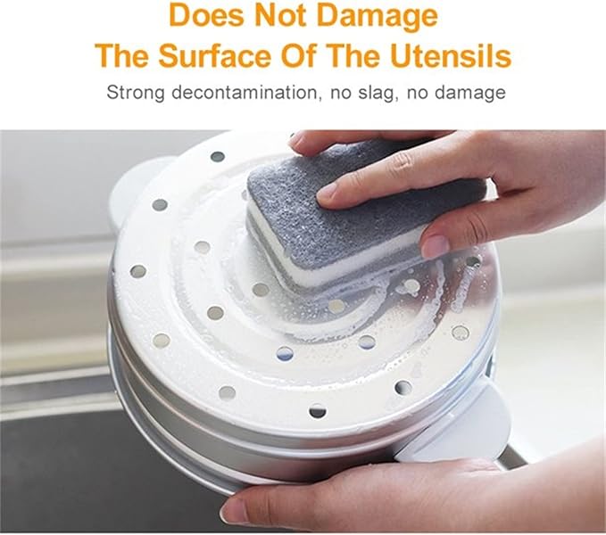 20pcs Sponge Scouring Pads Dish Washing Scrub Sponge Cleaning Scrubber Brush for Kitchen Garage Bathroom House Toilet Bowl Brush and (Grey, One Size), Gray