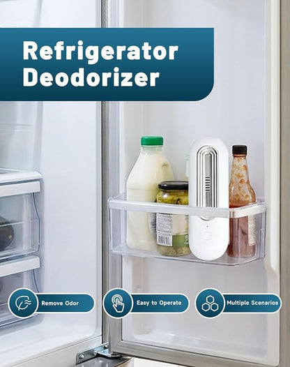 Fridge Deodorizer Odor Eliminator – Powerful Odor Eliminator & Freshness Preserver For Refrigerator, Compact & Rechargeable, No Filters Needed, Extends Food Freshness & Reduces Waste (3)