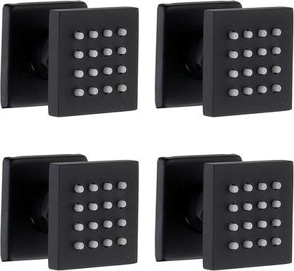 HOMEDEC 2inch Brass Shower Jet Waist Body Spray Massage Showerhead Can Swivel (Matte Black, 4 pack)