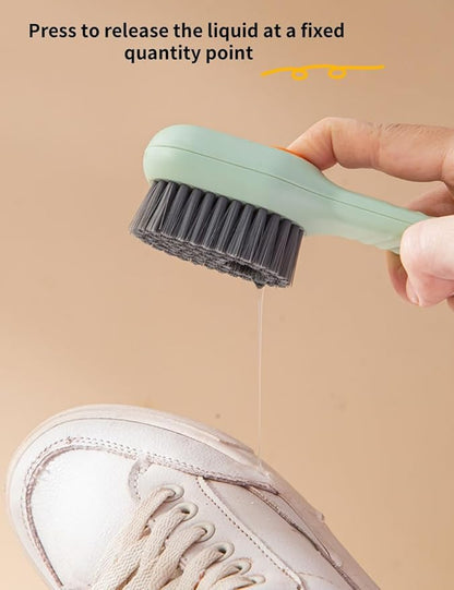 luvilly2Pack Multifunctional Laundry Brushes, Cleaning Brush with Soap Dispenser,Shoe Brushes for Cleaning (Green and White)