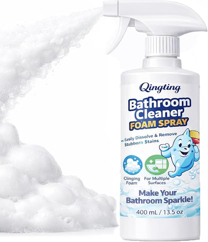 Bathroom Cleaner Foam Spray, Citric Acid Formula for Hard Water Stains & Toilet, Bathroom Surface Cleaner for Tile, Glass & Porcelain, 400 mL / 13.5 Fl Oz (1)