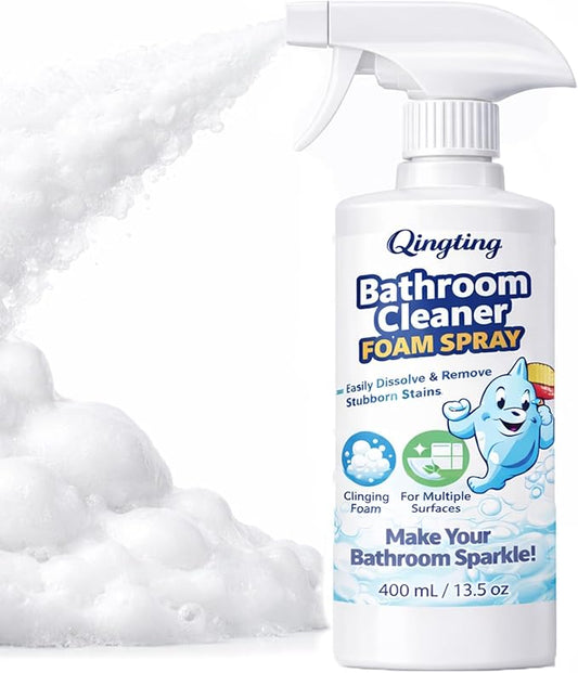 Bathroom Cleaner Foam Spray, Citric Acid Formula for Hard Water Stains & Toilet, Bathroom Surface Cleaner for Tile, Glass & Porcelain, 400 mL / 13.5 Fl Oz (1)