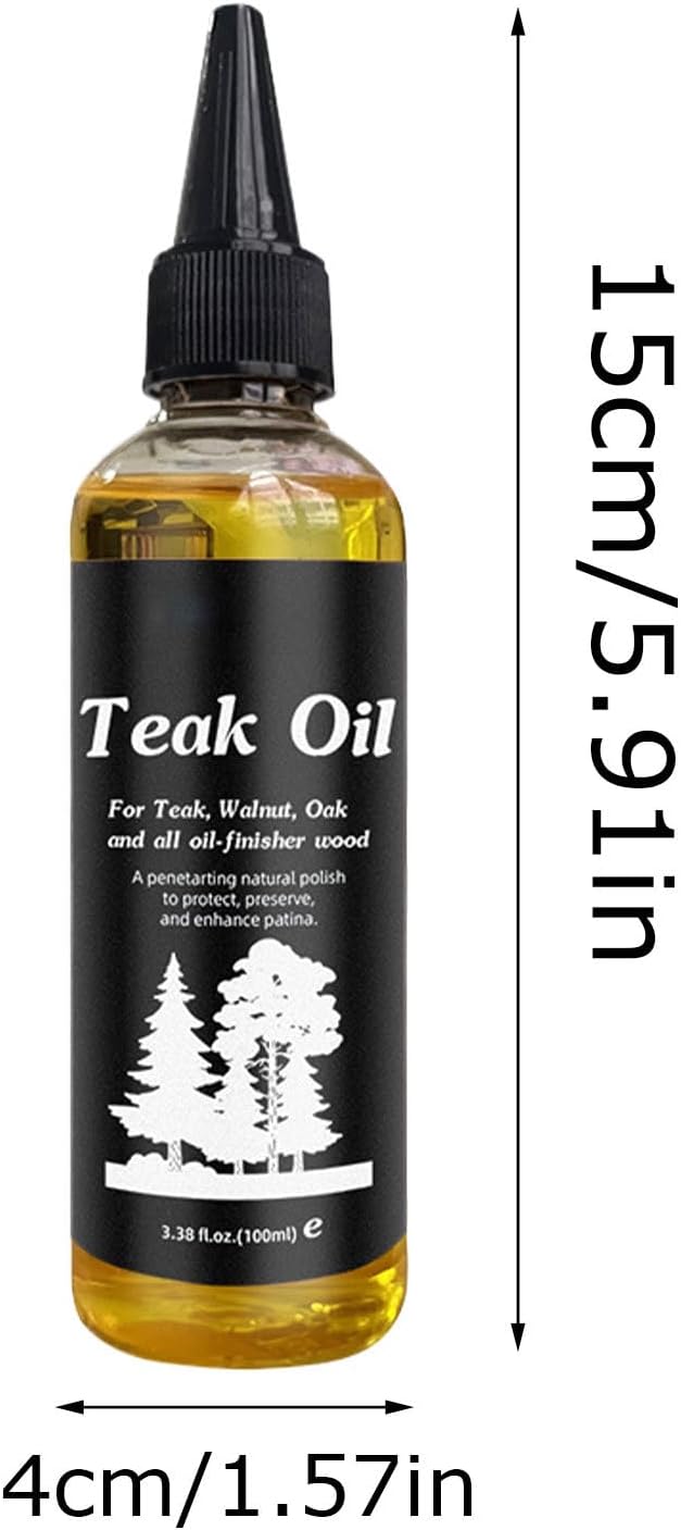 Teak Oil Wood Finish,100ml Hardwood Conditioner Preserver, Hardwood Floor Polisher Restorer, Natural Wood -Restoration Oil for Scratches, Drying, Cracking, and -Damages