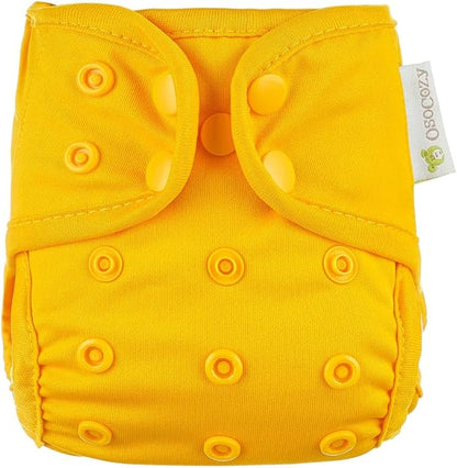 OsoCozy Newborn Reusable Cloth Diaper Covers - Adjustable Snap Fit & Double Leg Gussets for Baby Boys & Girls from 6-12 Pounds. Use with Prefold, Flat or Fitted Cloth Diapers or Snap-in Inserts