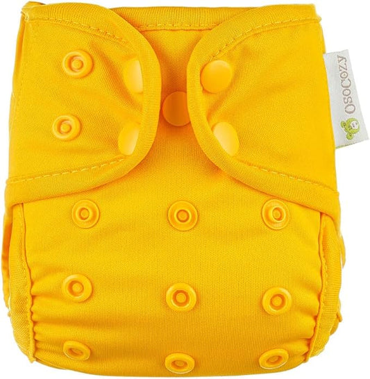 OsoCozy Newborn Reusable Cloth Diaper Covers - Adjustable Snap Fit & Double Leg Gussets for Baby Boys & Girls from 6-12 Pounds. Use with Prefold, Flat or Fitted Cloth Diapers or Snap-in Inserts
