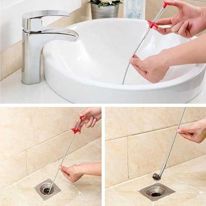 Sewer Cleaning Hook & No Need for Chemicals,Portrayi Sewer Cleaning Hook,Sewer Cleaning Hook Drain Clog Remover,Toilet Snake Clog Remover,Flexible Grabber Claw Long Drain Snake (78.4in)
