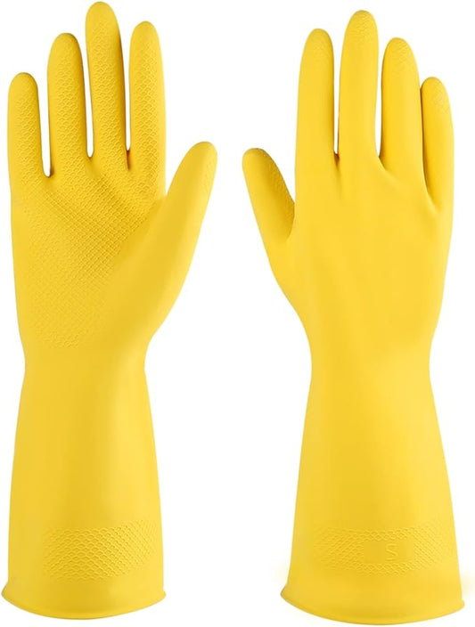 Rubber cleaning gloves 3 or 6 Pairs for Household,Reuseable dishwashing gloves for Kitchen.