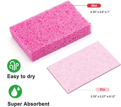 36 - Pack Non-Scratch Scrub Sponges - Sponges for Dishes and Washing Dishes, Cleaning Sponges for Kitchen Home and More（Pink）