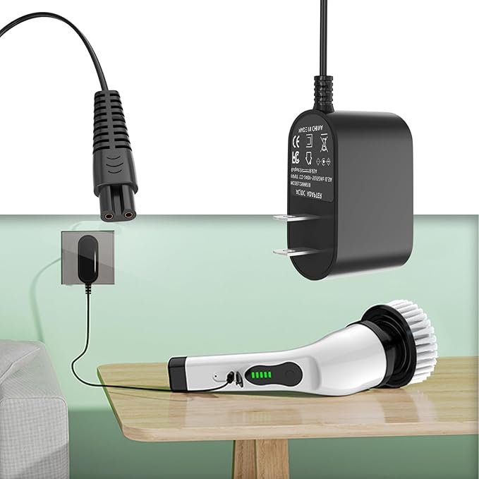 Replacement for Voweek Electric Spin Scrubber 9V Charger,Compatible with Voweek SP02/VWS211/ LABIGO LA1 Electric Spin Scrubber Power Cord Charger(1Pcs)