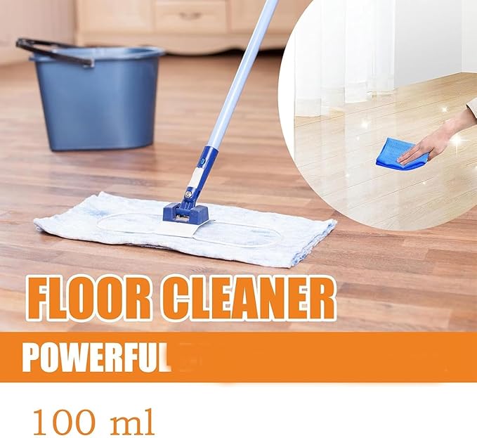 Floor Cleaner, 3.38 Oz/100ml Glossy Clean Floor Cleaners, Multipurpose Floor Cleaner Liquid, Powerful Household High-Performance Cleaner for Wood, Tile (2)