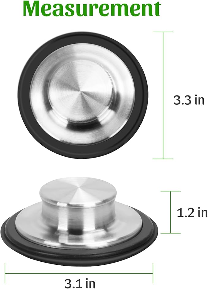 3PCS - Windran Kitchen Sink Drain Strainer and Sink Drain Stopper Set, Upgraded Double-Layer Safe Design for Most Kitchen Sink Drain Basket (4.5 Inch)