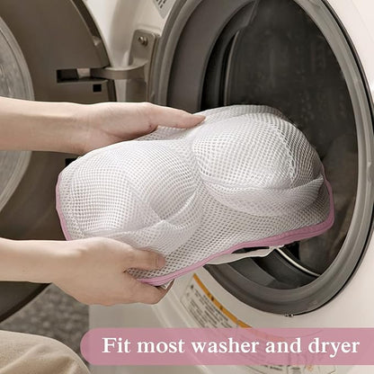 Large Bra Laundry Bags for Washing Machine, 2 Pack Brassiere Wash Bags for Laundry, Lingerie Bag for Washing Delicates, Bra Washer Protector (pink 2 pack)