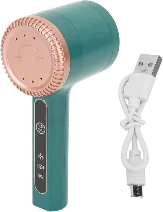 Electric Lint Shaver Rechargeable USB Portable Fabric Remover Bionic Honeycomb Net Cover 4 Gear Strength Adjustment Stainless Steel Cutter Head for Sweater Coat Home Use Green