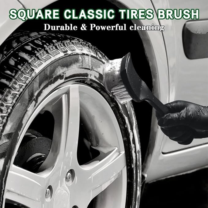 Carpet Cleaning Brush, Car Cleaning Brush, Tire Brush Wheel Cleaner, Universal Soft Bristle Car Wash Brush Short Handle Tire Cleaner Car Accessories for Car Interior Exterior and Home